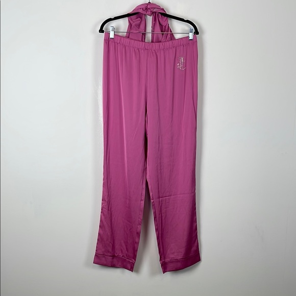 Juicy Couture Women's M Satin Pink Barbiecore Button Down Lounge Pajama Set - Picture 9 of 15